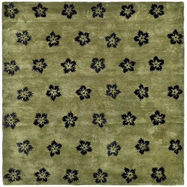 8 x 8 ft. Square Contemporary Soho Sage and Black Hand Tufted Rug, Safavieh, Mfr#: SOH720A-8SQ